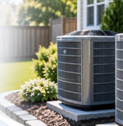 HVAC outdoor unit outside a residential home in Nevada